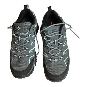 Merrell Women's waterproof hiker charcoal and teal, vibram soles, worn once -10